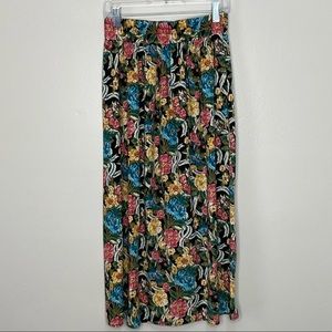 VINTAGE M.L. Sport Floral Midi Skirt Medium